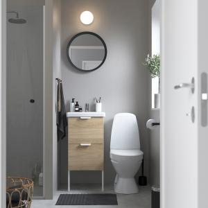 IKEA - Armario lavabo 2 cajones efecto roble/blanco Pilkån…