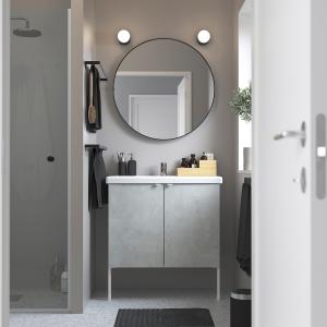 IKEA - Armario lavabo 2prtas efecto cemento/blanco Pilkån g…