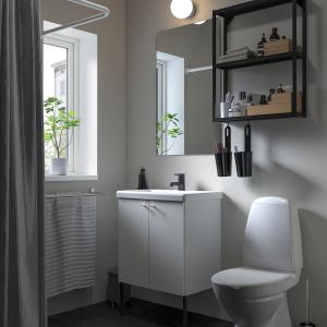 IKEA - Muebles baño j11 blanco/antracita grifo SALJEN 64x43…