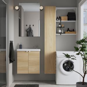 IKEA - Muebles baño j13 efecto roble/blanco Pilkån grifo 64…