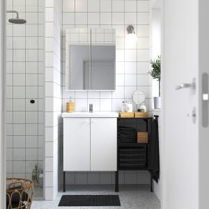 IKEA - Muebles baño j14 blanco/antracita Pilkån grifo 102x4…