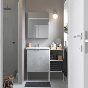 IKEA - Muebles baño j14 efecto cemento/blanco Pilkån grifo…