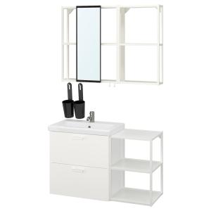 IKEA - Muebles baño j15 blanco/Pilkån grifo