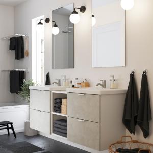IKEA - Muebles baño j15 efecto cemento/blanco Pilkån grifo