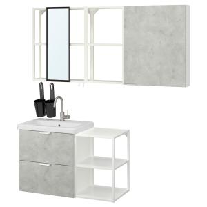 IKEA - Muebles baño j18 efecto cemento/blanco grifo GLYPEN