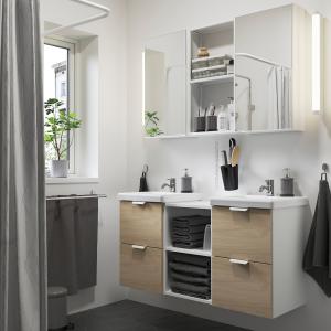 IKEA - TVÄLLEN Muebles de baño jgo 22 efecto roble/blanco P…