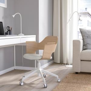 IKEA - Silla reunión con ruedas Chapa roble tinte blanco/Gu…