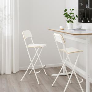 IKEA - Taburete alto plegable Blanco/blanco de cocina 74 cm