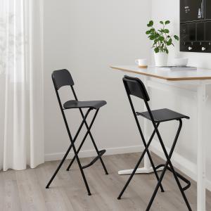 IKEA - Taburete alto plegable Negro/negro de cocina 74 cm