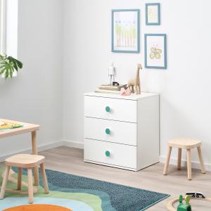 IKEA - Cómoda infantil de 3 cajones blanca 60x64cm