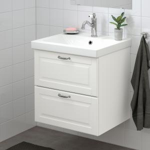 IKEA - Armario lavabo 2 cajones Kasjön blanco/Hamnskär grif…
