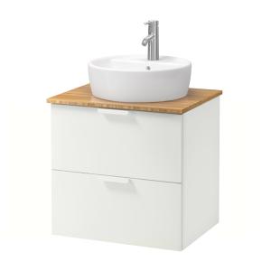 IKEA - TÖRNVIKEN Armario lavabo baño con encimera 45 Blanco…