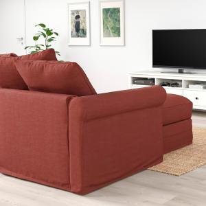 IKEA - Sofá de 4 plazas con chaiselongue Ljungen rojo claro