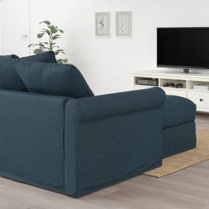IKEA - Sofá 4 plazas con chaiselongues/Hillared azul oscuro