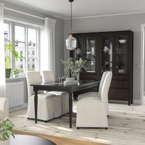IKEA - BERGMUND Mesa y 4 sillas negro/Inseros blanco/negro