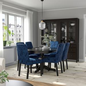 IKEA - BERGMUND Mesa y 4 sillas negro/Kvillsfors azul oscur…