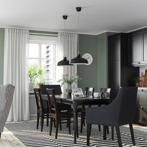 IKEA - Mesa y 6 sillas negro/Sporda gris oscuro