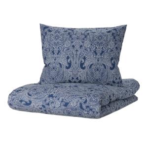 IKEA - Funda nórdica funda almohada Azul oscuro/blanco 150x…