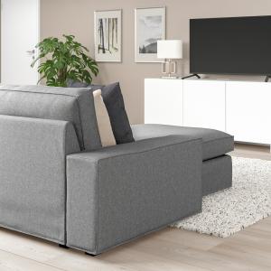 IKEA - Sofá de 4 plazas con chaiselongue Tibbleby beis/gris