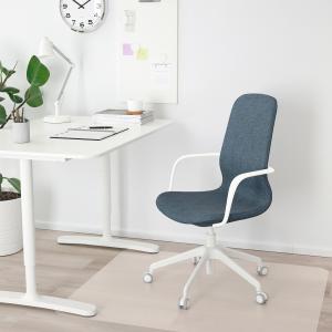IKEA - Silla ordenador / oficina con reposabrazos azul y bl…