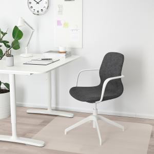 IKEA - Silla juntas con reposabrazos Gunnared gris oscuro/b…