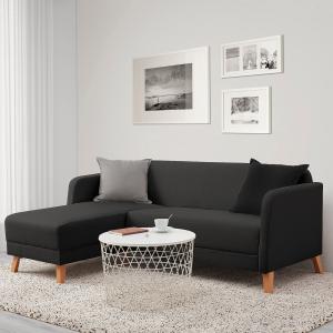 IKEA - Sofá de 3 plazas  chaiselongue/Vissle gris oscuro