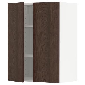 IKEA - Aparador con baldas2pt blanco/Sinarp marrón 60x80 cm