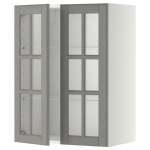 IKEA - Aparador con baldas y puerta vidrio blanco/Bodbyn gr…