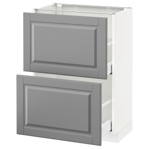 IKEA - Armario bajo cocina con 2 cajones blanco/Bodbyn gris…