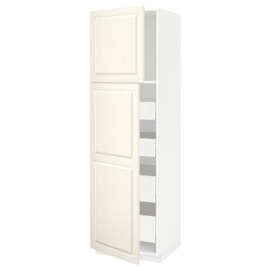 IKEA - Armario cocina alto blanco/Bodbyn hueso 60x60x200 cm