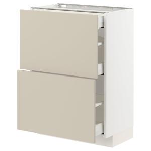 IKEA - Armario bajo 2 frentes3 cajones blanco/Havstorp beig…