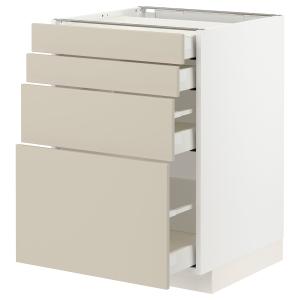 IKEA - Armario bajo 4 cajones4 frentes blanco/Havstorp beig…