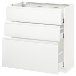 IKEA - Armario bajo cocina con 3 cajones blanco/Voxtorp bla…