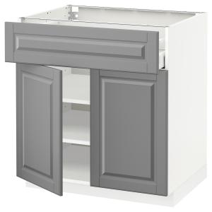IKEA - Armario bajo con cajón y 2 puertas blanco/Bodbyn gri…