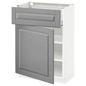 IKEA - Armario bajo con cajón y puerta blanco/Bodbyn gris 6…