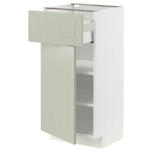 IKEA - Armario bajo con cajón y puerta blanco/Stensund verd…