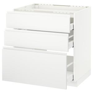 IKEA - Armario bajo para placa 3 cajones blanco/Voxtorp bla…