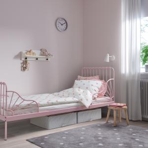 IKEA - Cama infantil extensible con somier láminas rosa cla…