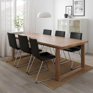 IKEA - VOLFGANG Mesa y 6 sillas marrón/Bomstad negro