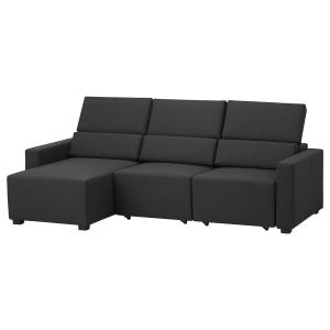 IKEA - Sofá de 3 plazas  chaiselongue/Vissle gris oscuro