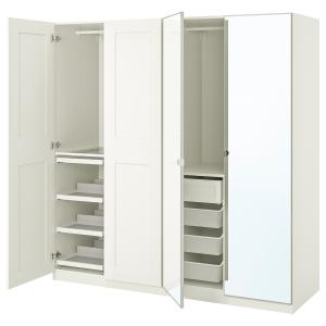 IKEA - GRIMOVIKEDAL Armario blanco/espejo 200x60x201 cm