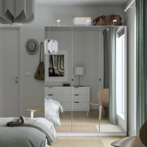 IKEA - VIKEDAL Armario blanco/espejo 150x60x201 cm
