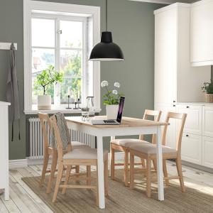 IKEA - PINNTORP Mesa y 4 sillas tinte marrón claro tinte bl…