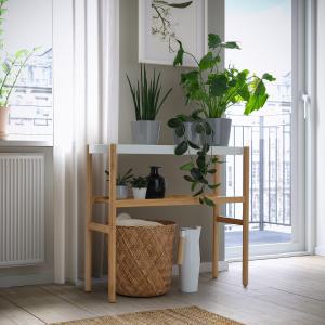 IKEA - Soporte plantas bambú/blanco