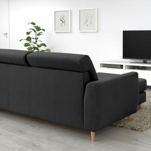 IKEA - Sofá de 3 plazas con chaiselongue izda gris oscuro