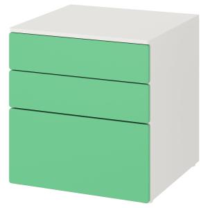 IKEA - PLATSA Cómoda de 3 cajones Blanco/verde