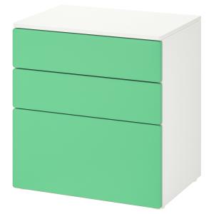 IKEA - PLATSA Cómoda de 3 cajones Blanco/verde