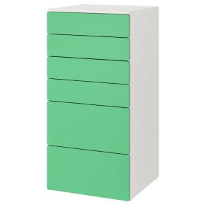IKEA - PLATSA Cómoda de 6 cajones Blanco/verde