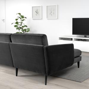 IKEA - Sofá 3 plazas con chaiselongue Djuparp gris oscuro/n…
