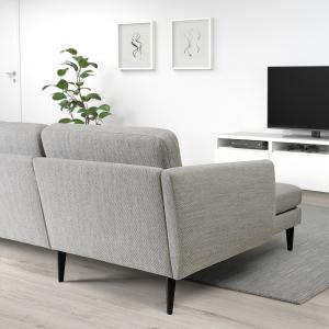IKEA - Sofá 3 plazas con chaiselongue Viarp beige/marrón/ne…